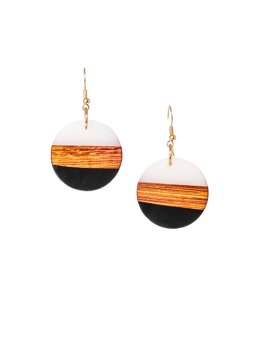 Faith Circle Earrings - Black & White