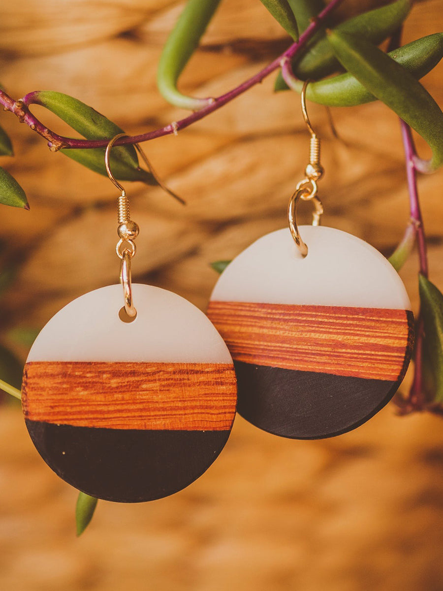 Faith Circle Earrings - Black & White