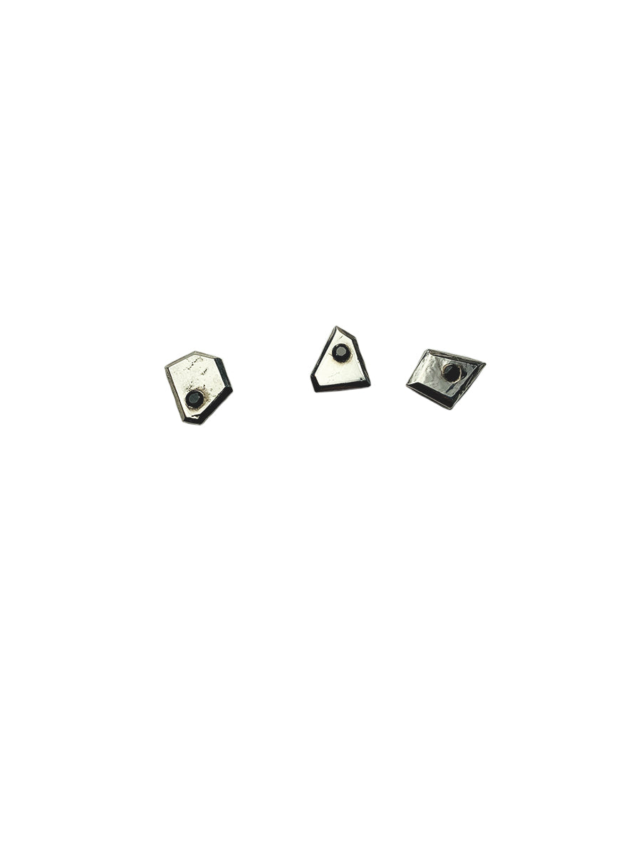 Mismatched Stud with Black Spinel - Sterling Silver