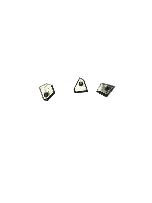 Mismatched Stud with Black Spinel - Sterling Silver