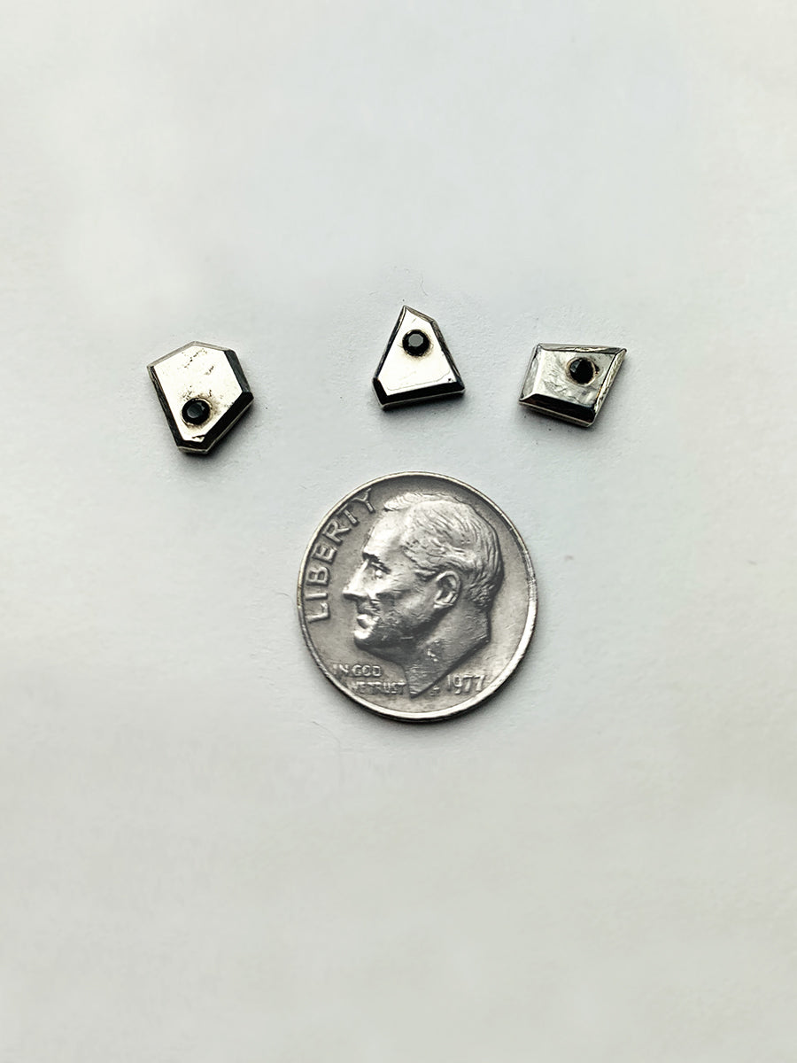 Mismatched Stud with Black Spinel - Sterling Silver