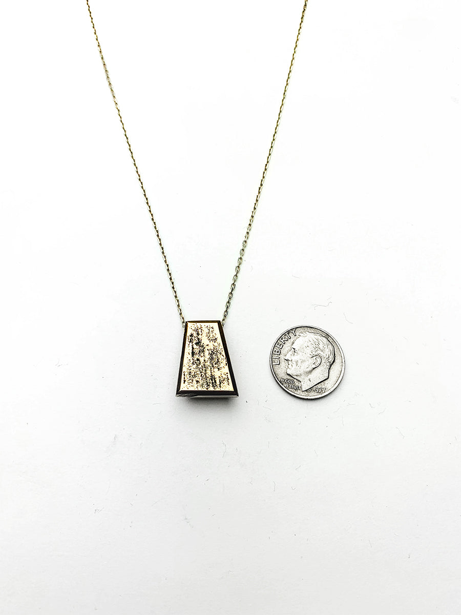 Trapezoid Sculpture Necklace - Bronze