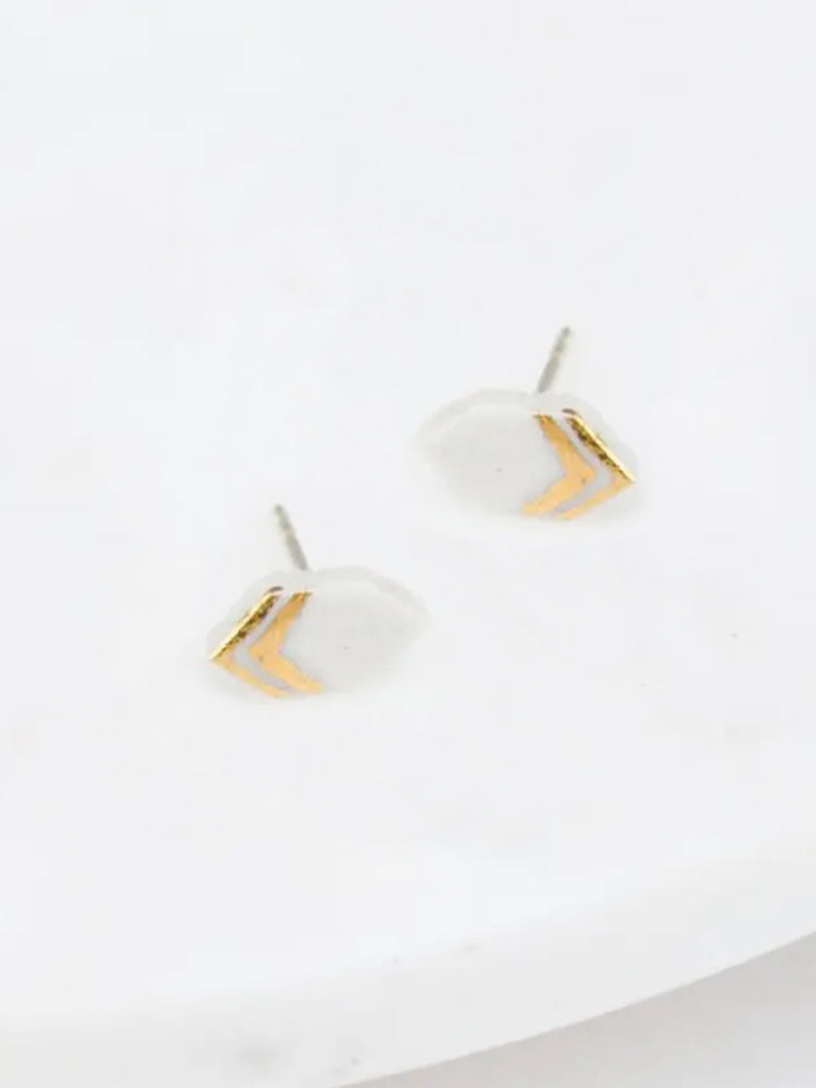 Mini Arrow Studs - White