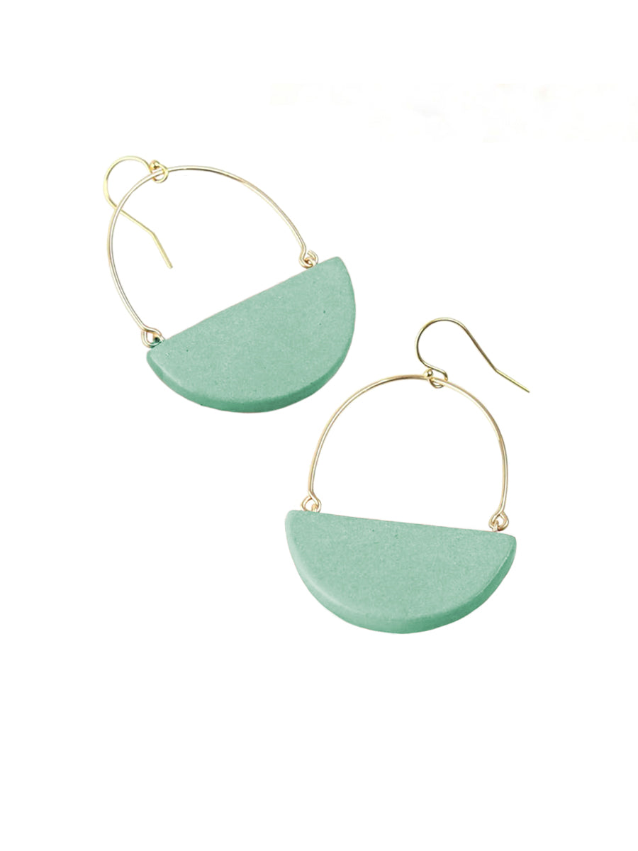 Saturn Earrings - Sage