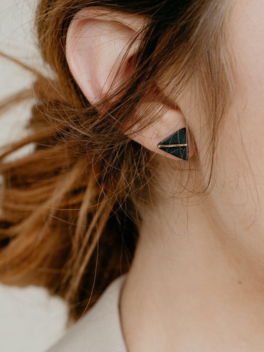 Triangle Studs - Sage