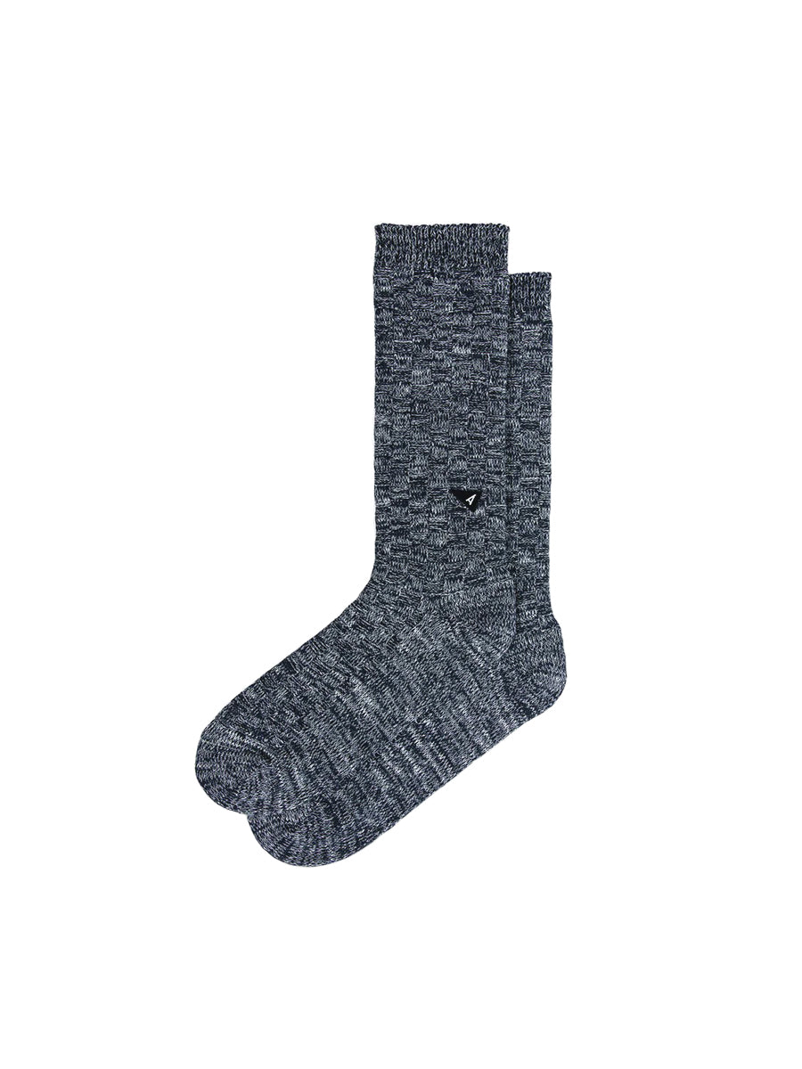 Casual Sock Waffle Checkerboard - Marine