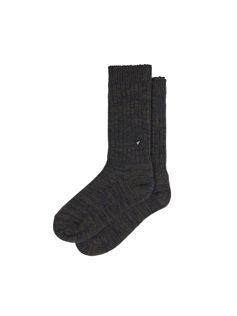 Casual Sock Twisted Wool - Khaki & Marine
