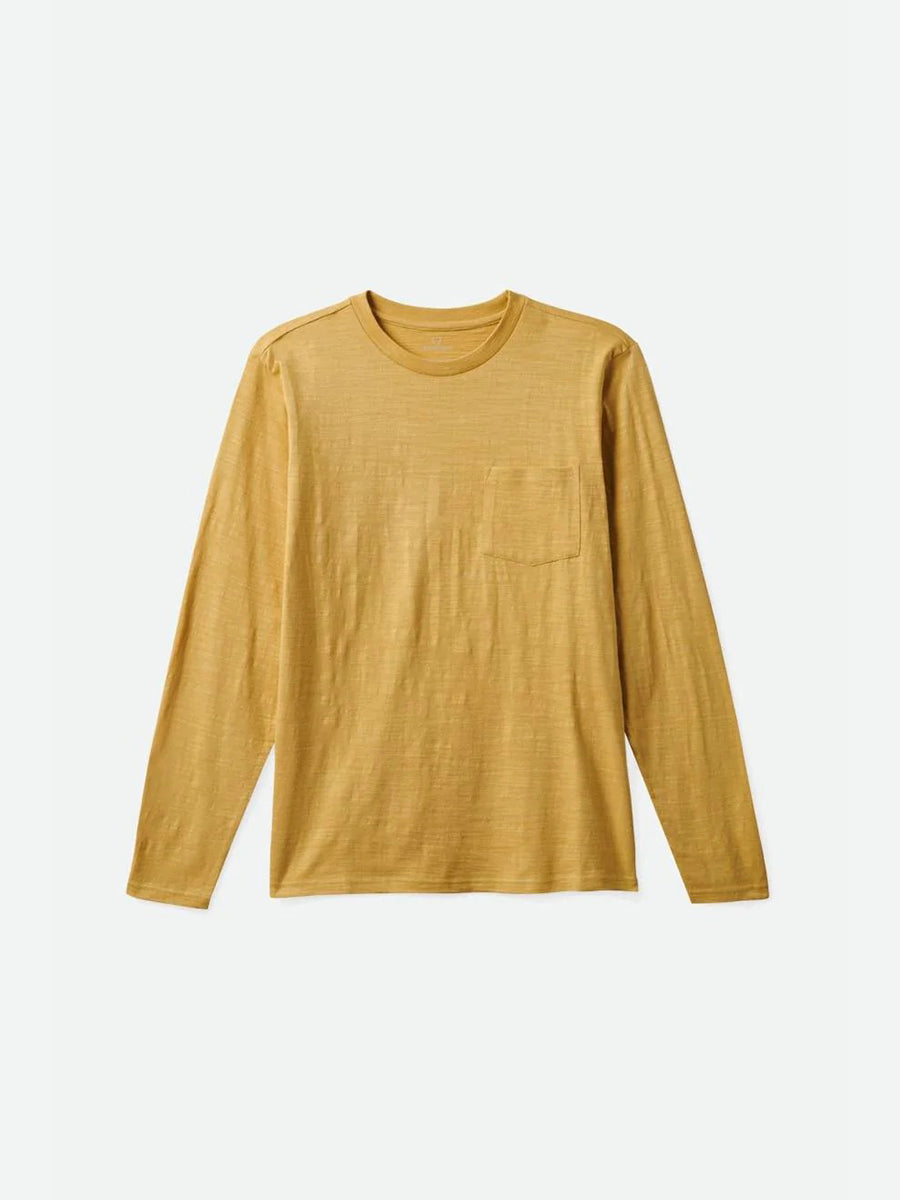 Basic Slub Long Sleeve Pocket Tee - Straw