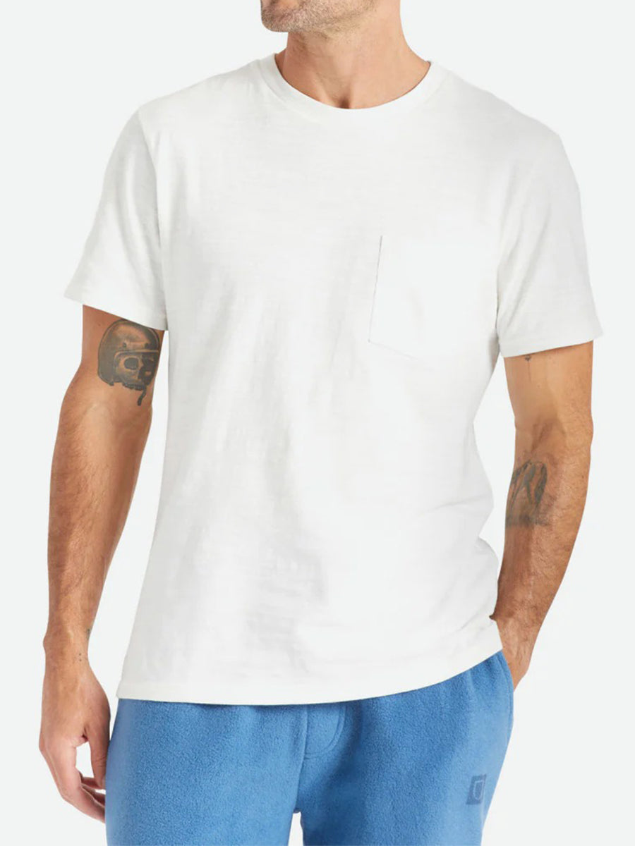 Basic Slub Short Sleeve Pocket Tee - Off White