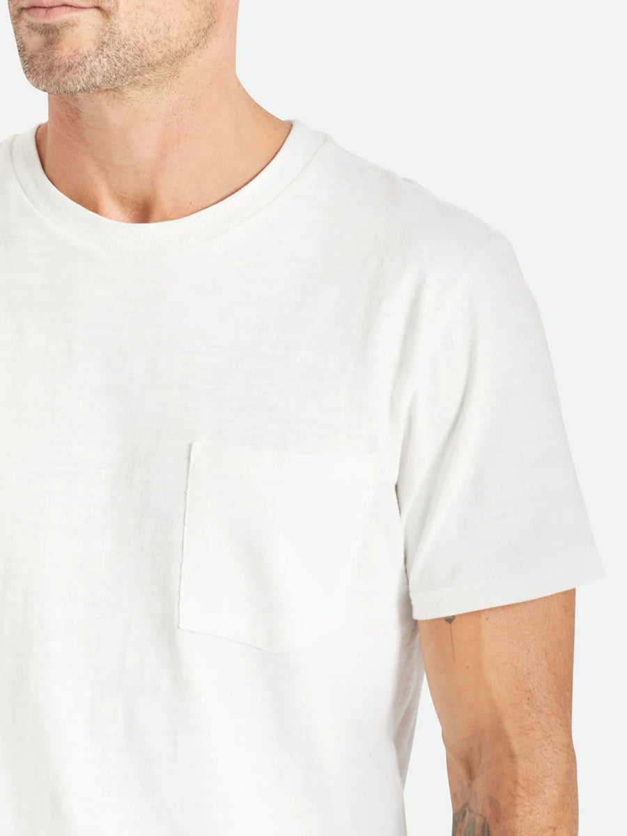 Basic Slub Short Sleeve Pocket Tee - Off White