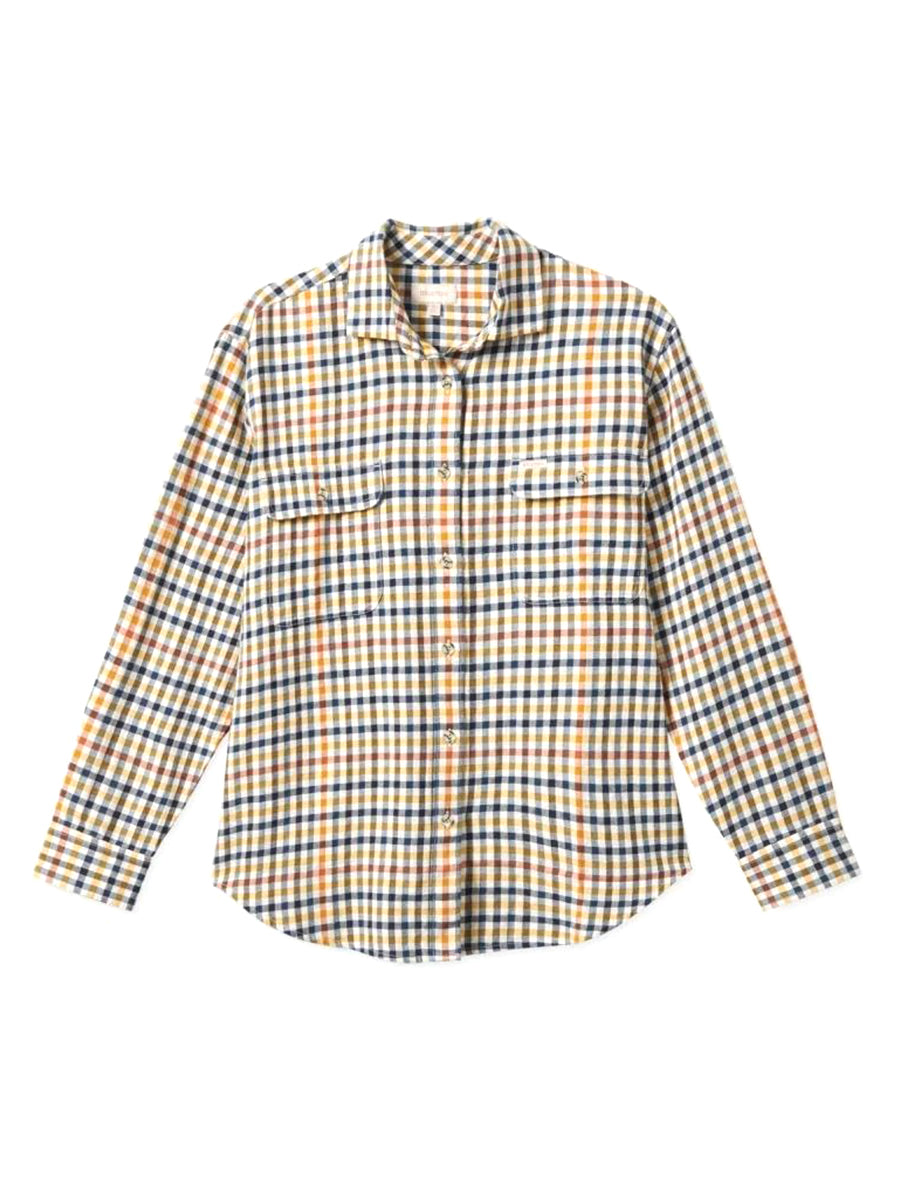 Bowery Women's BF Long Sleeve Flannel - Off White