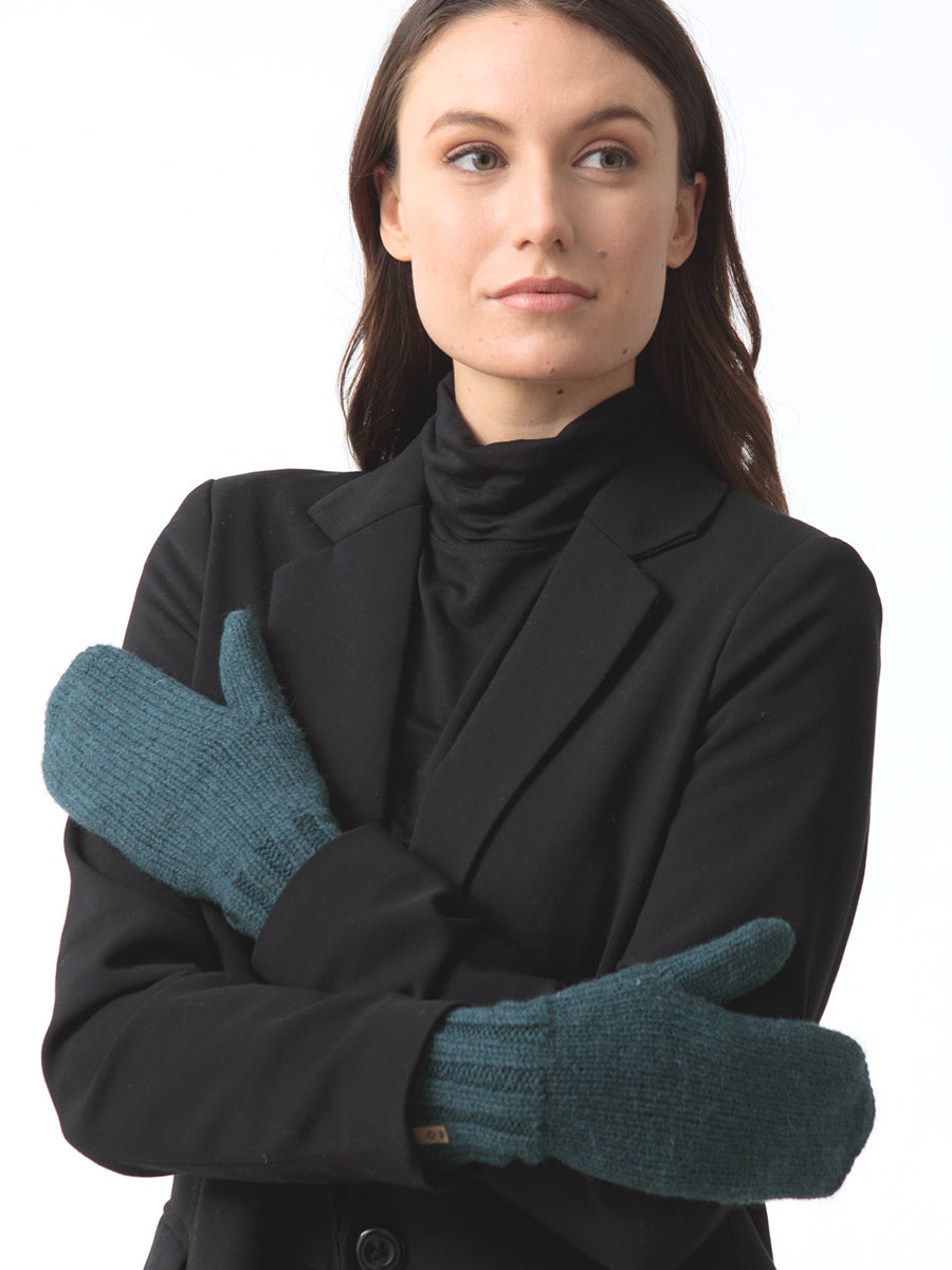 Merino Mittens - Dragonfly Green