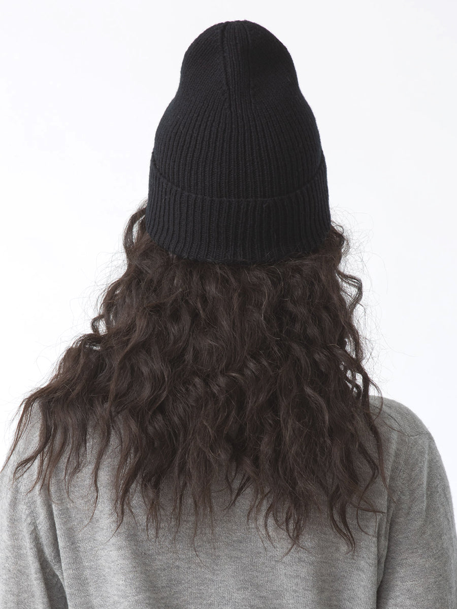 Merino Rib Hat - Black