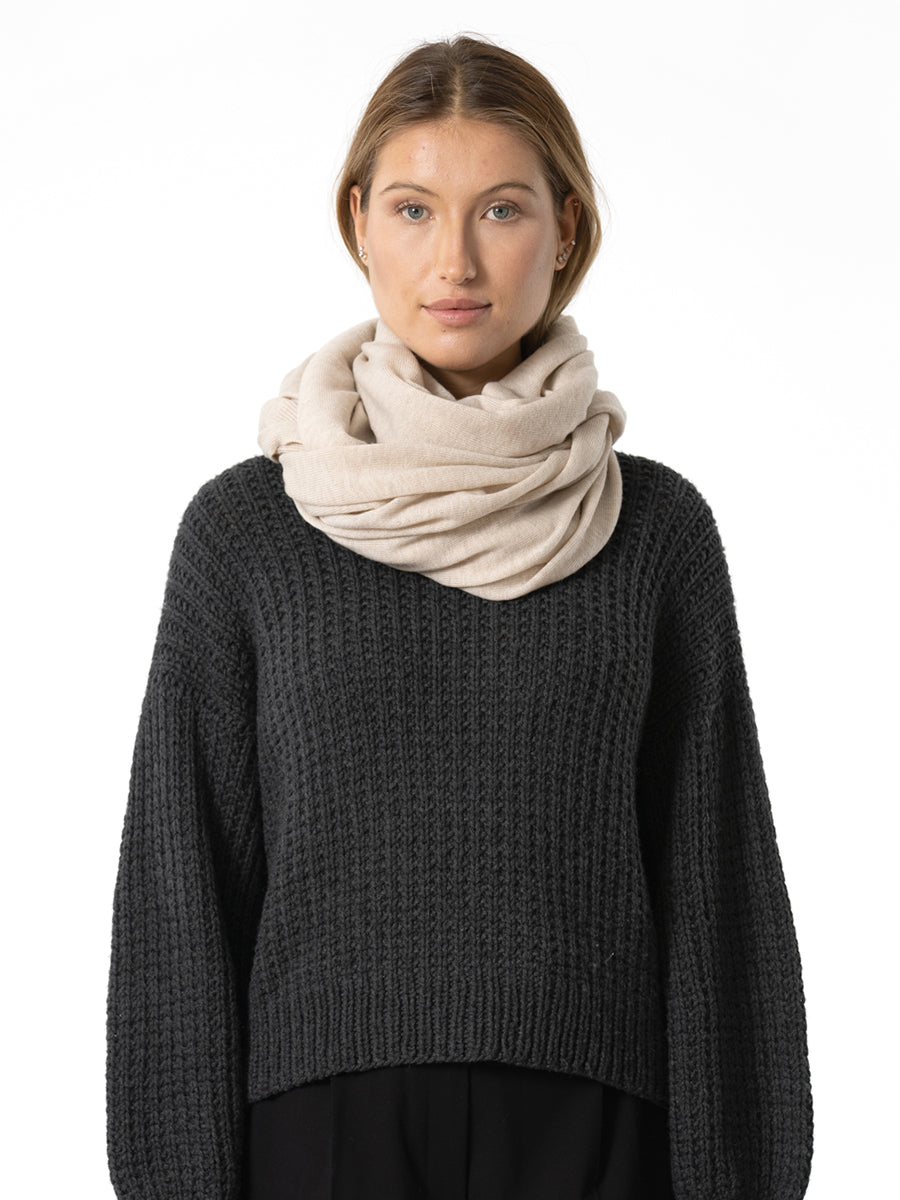 Merino Scarf - Almond White