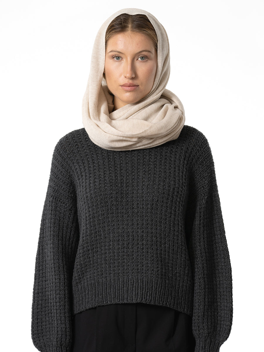 Merino Scarf - Almond White