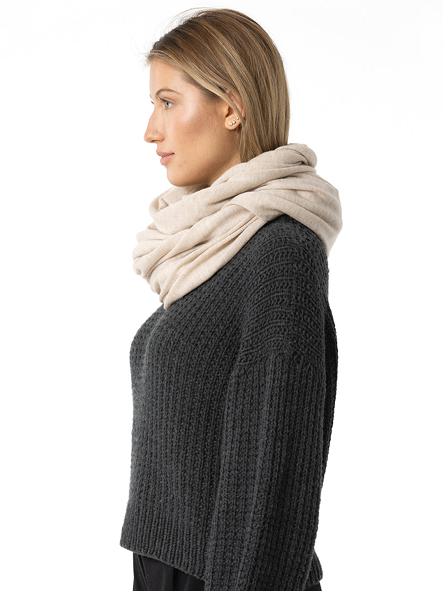 Merino Scarf - Almond White