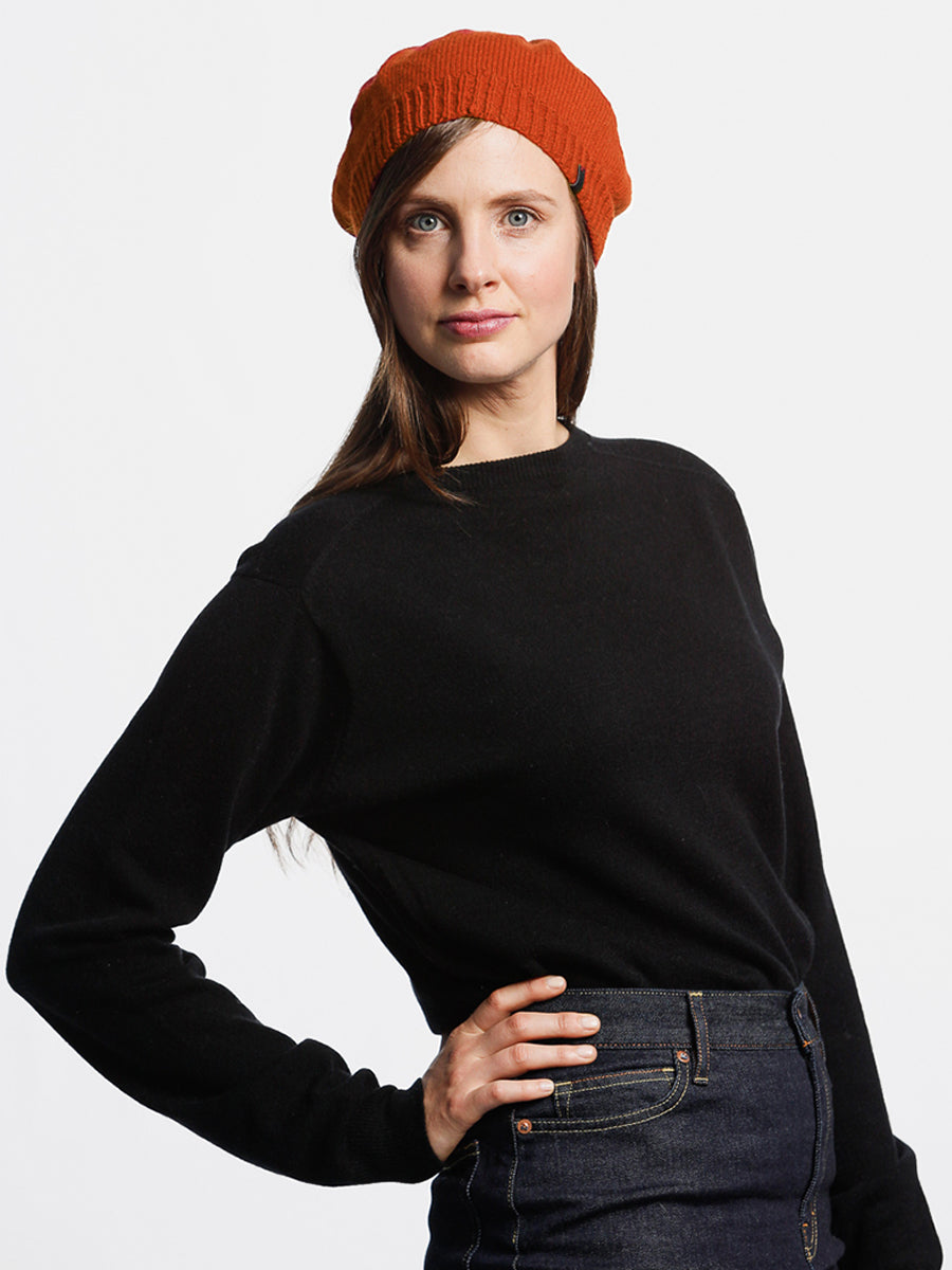 Merino Beret - Burnt Orange