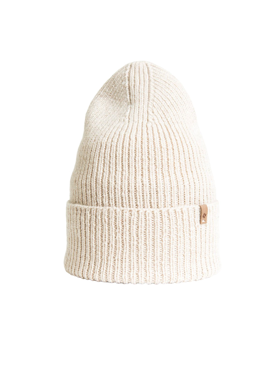 Merino Rib Hat - Almond White
