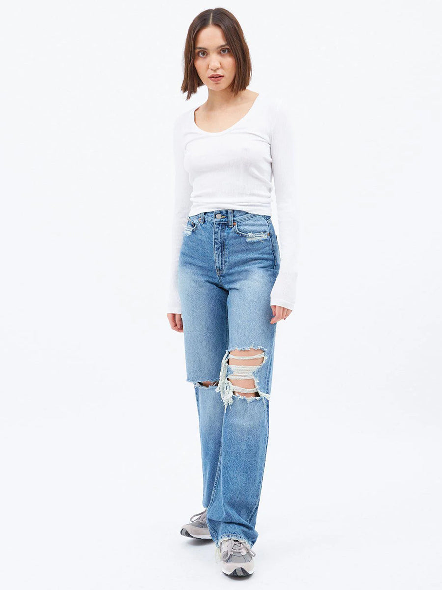 Dion Long Sleeve Top - White