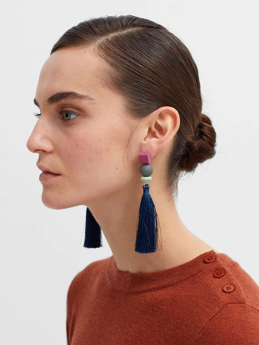 Tava Earrings - Cobalt