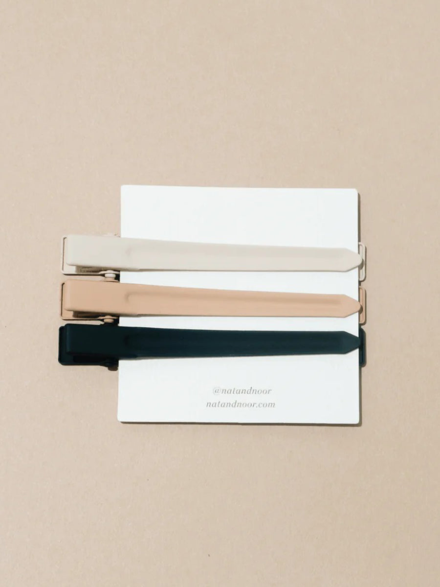 Yarrow Hairclip Trio - Cacao