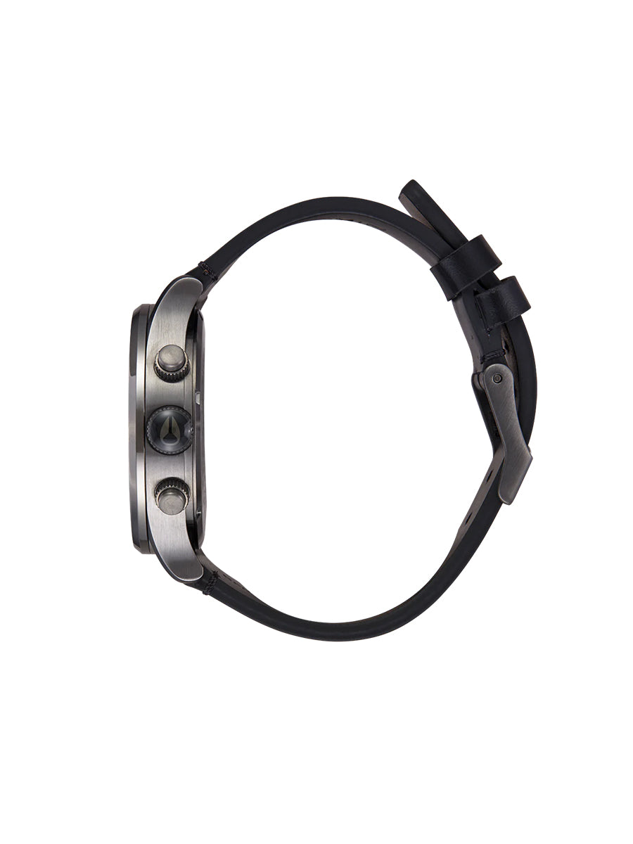 Sentry Chrono Leather - Gunmetal & Black