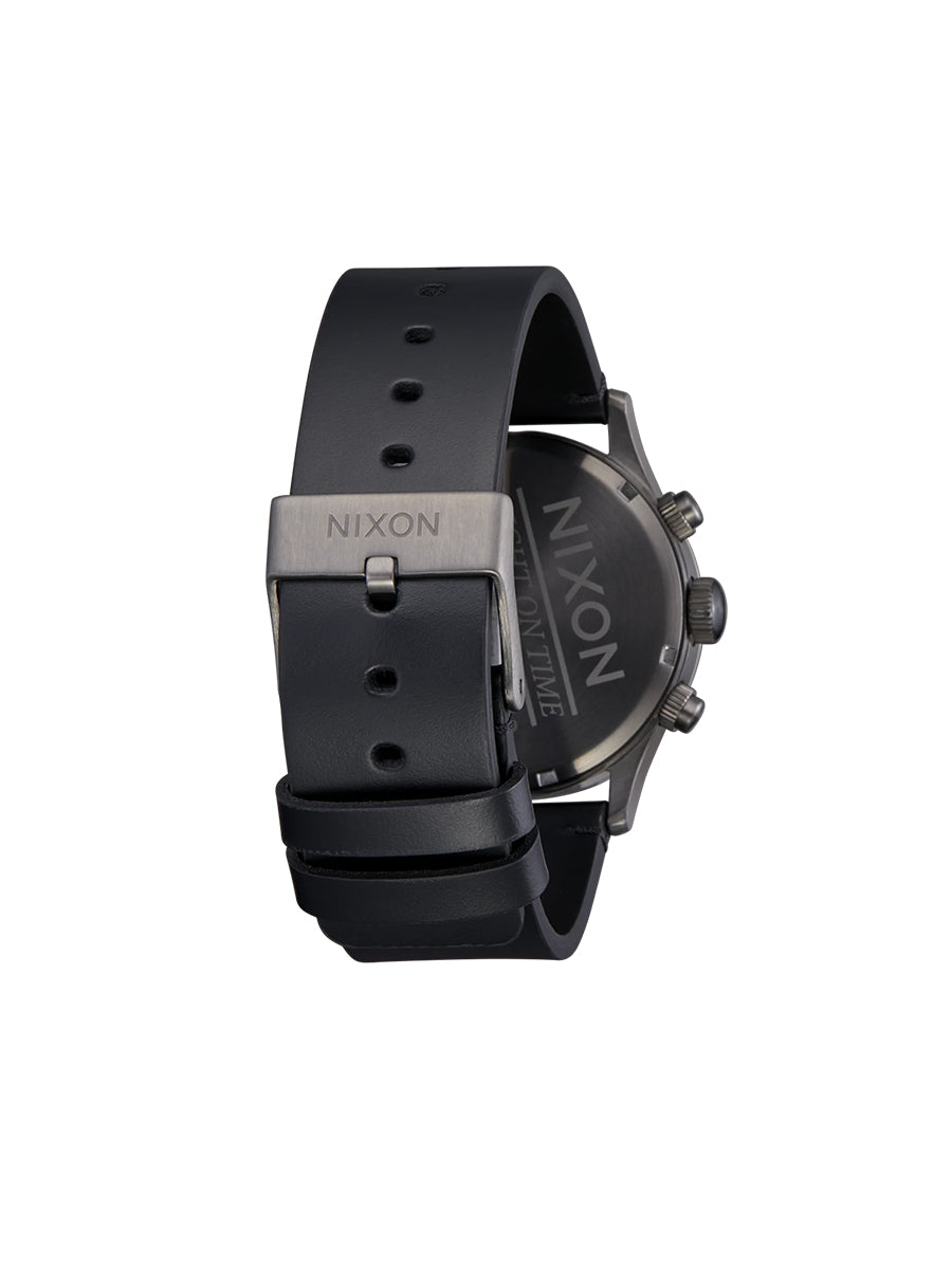 Sentry Chrono Leather - Gunmetal & Black