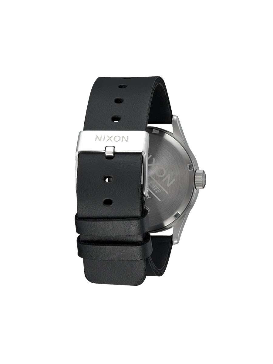 Sentry Leather Watch - All Silver & Black