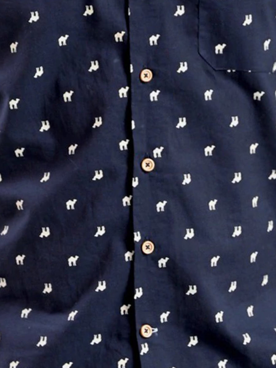 Pushkar Camel Short Sleeve Woven Shirt - Black