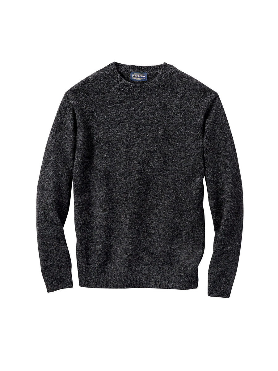 Wool Crew Sweater - Black Heather