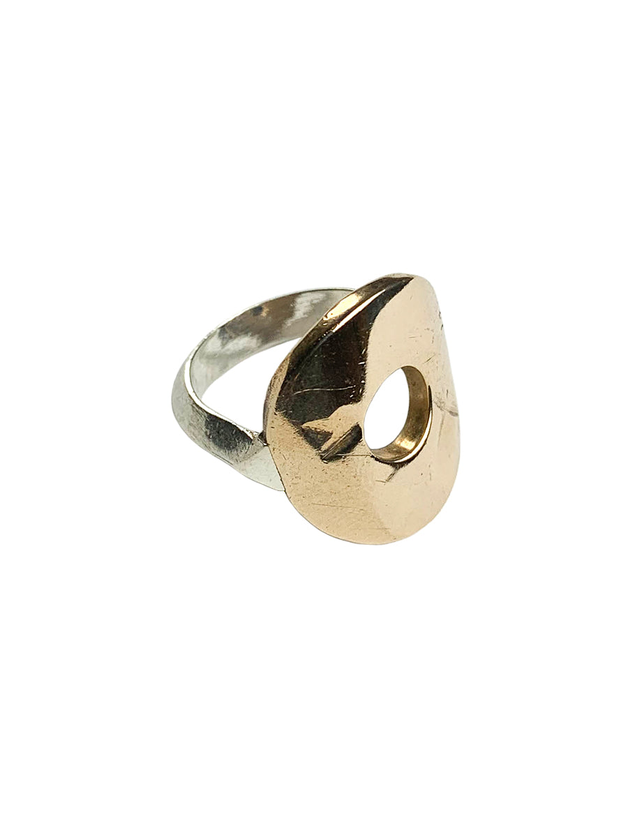 Bronze Contoured Circle Ring - Sculpture Series
