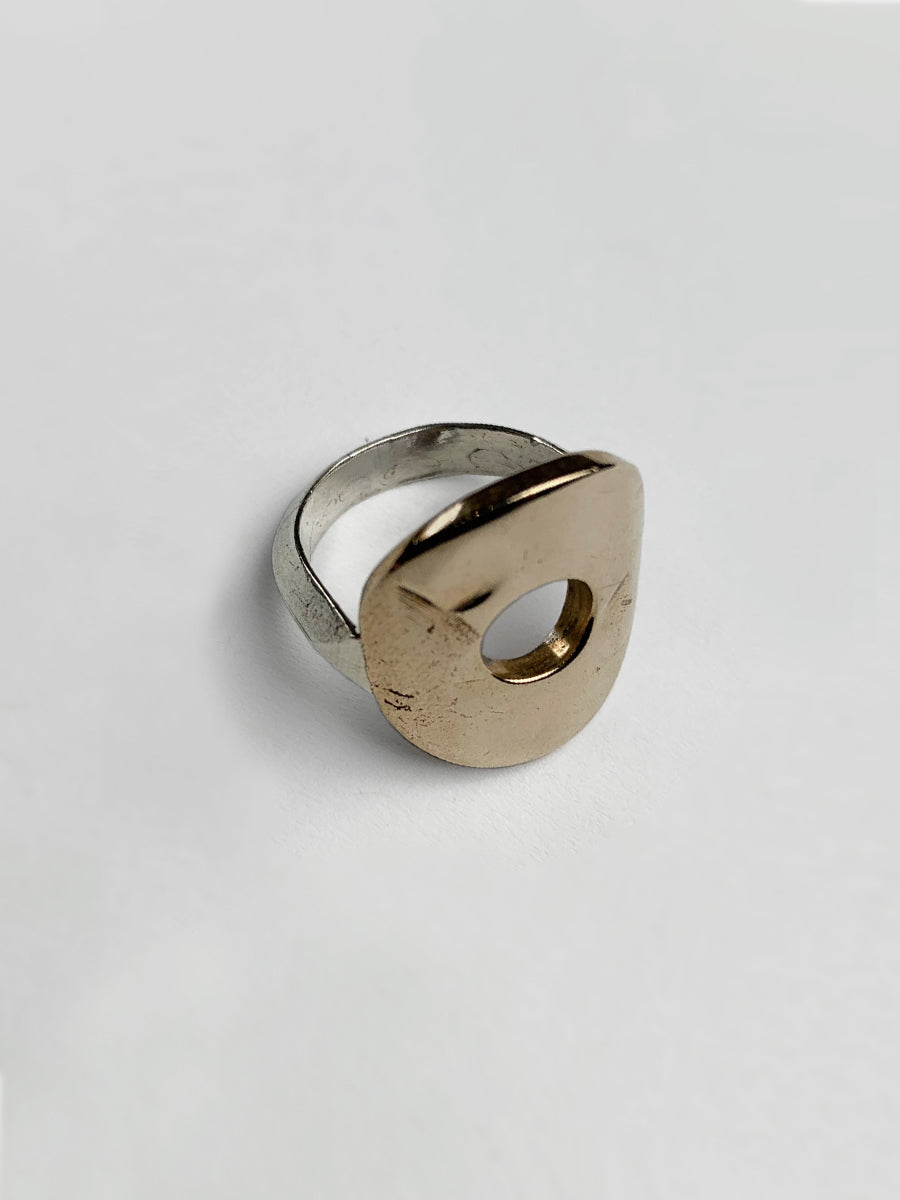 Bronze Contoured Circle Ring - Sculpture Series