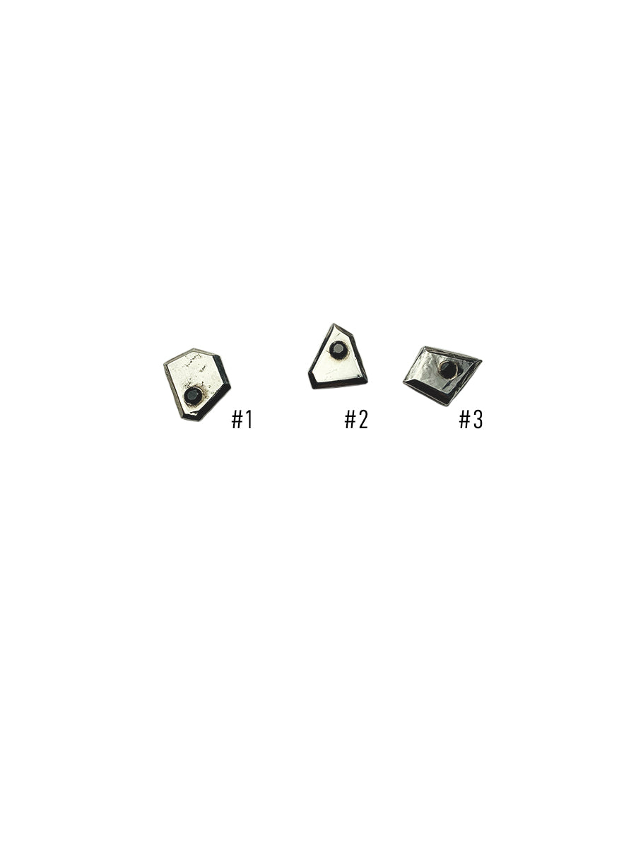 Mismatched Stud with Black Spinel - Sterling Silver