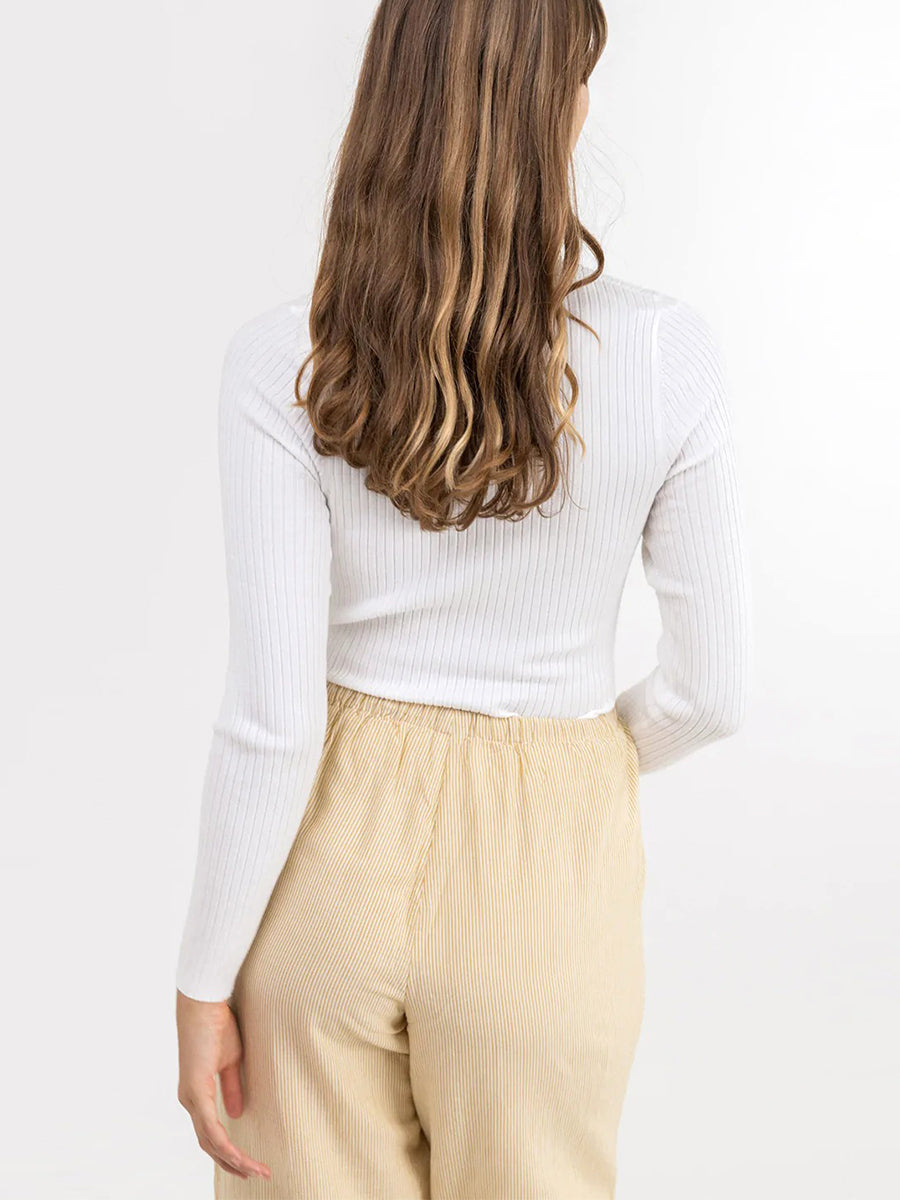 Andie Long Sleeve Knit Top - Off White