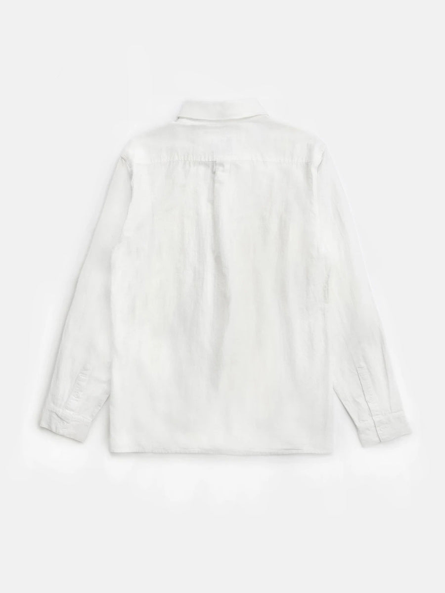 Classic Linen Long Sleeve Shirt - White