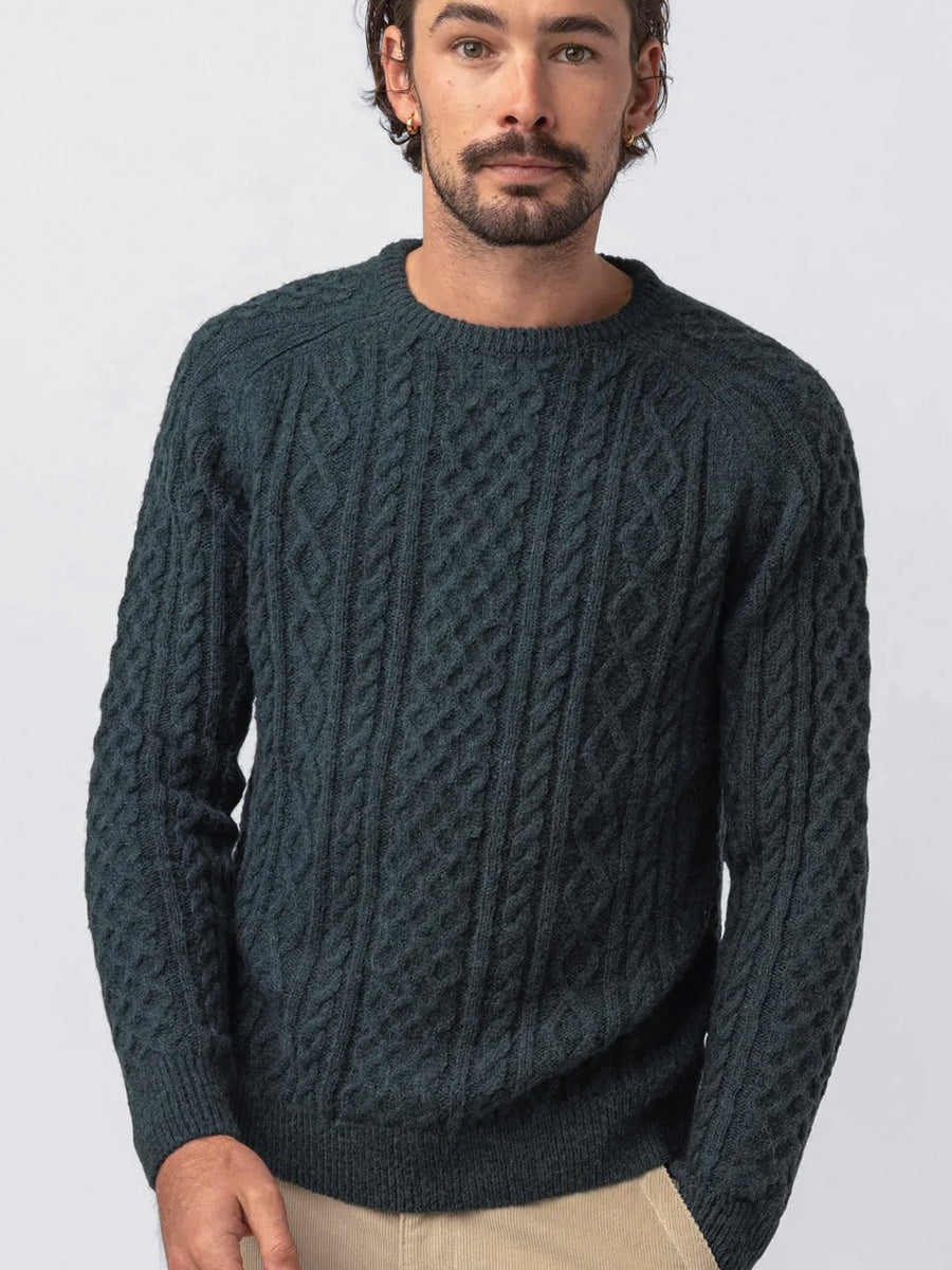 Mohair Fisherman's Knit - Pine