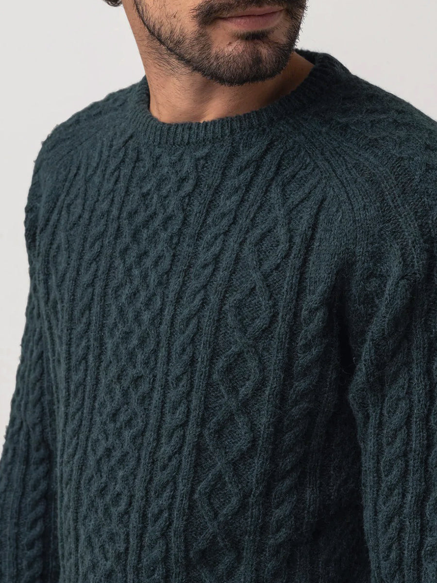 Mohair Fisherman's Knit - Pine