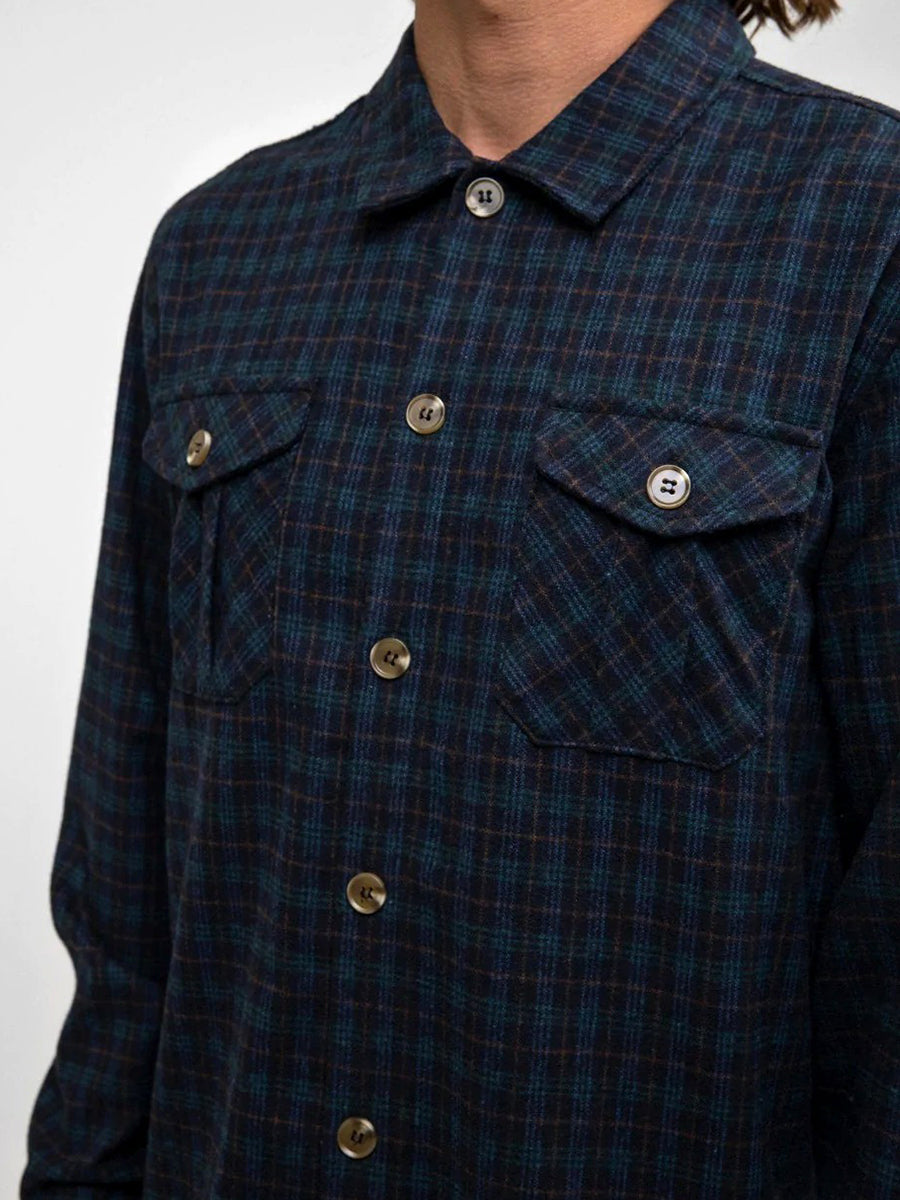 Plaid Long Sleeve Flannel - Navy
