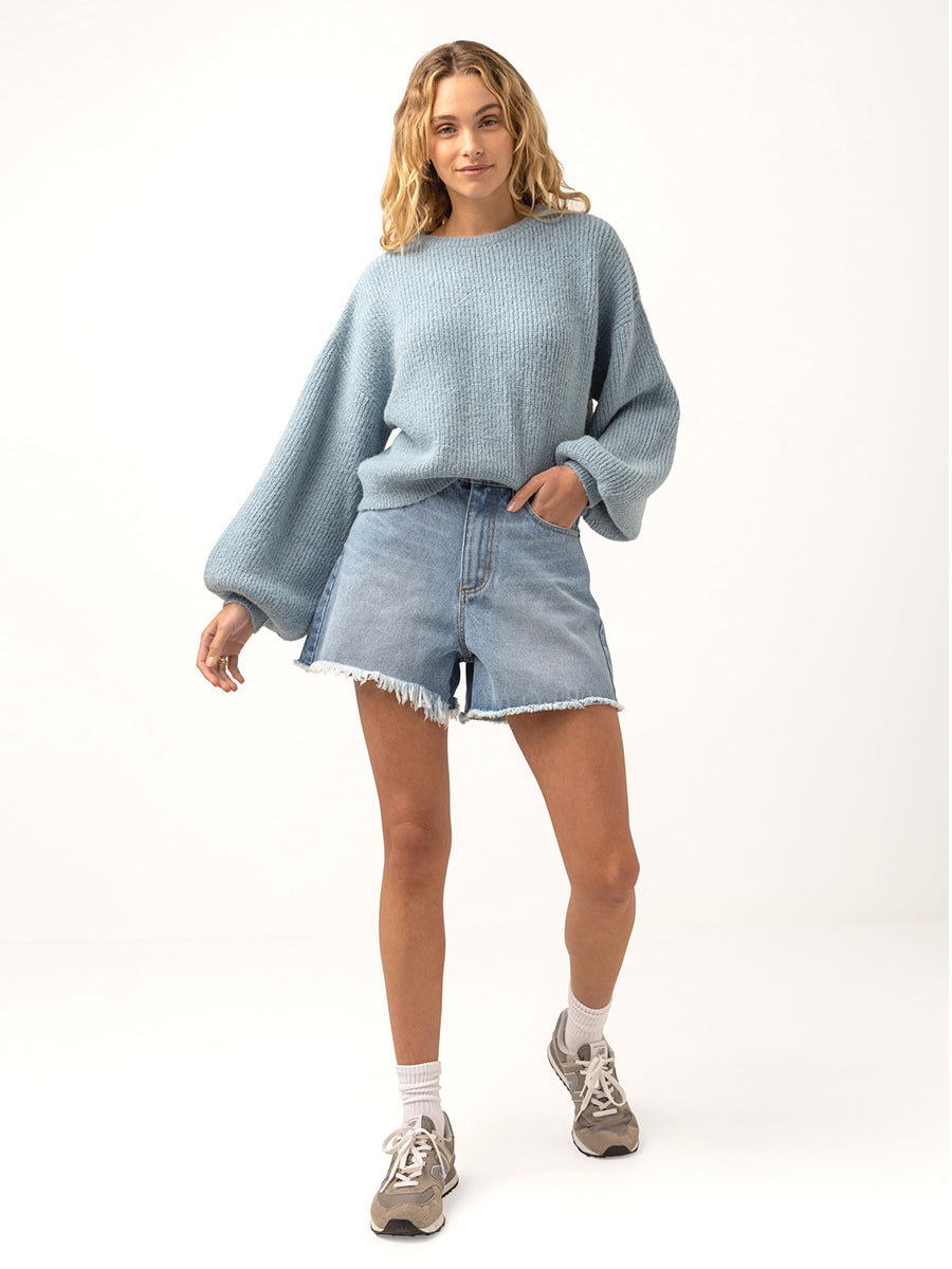Somerset Knit Jumper - Dusty Blue