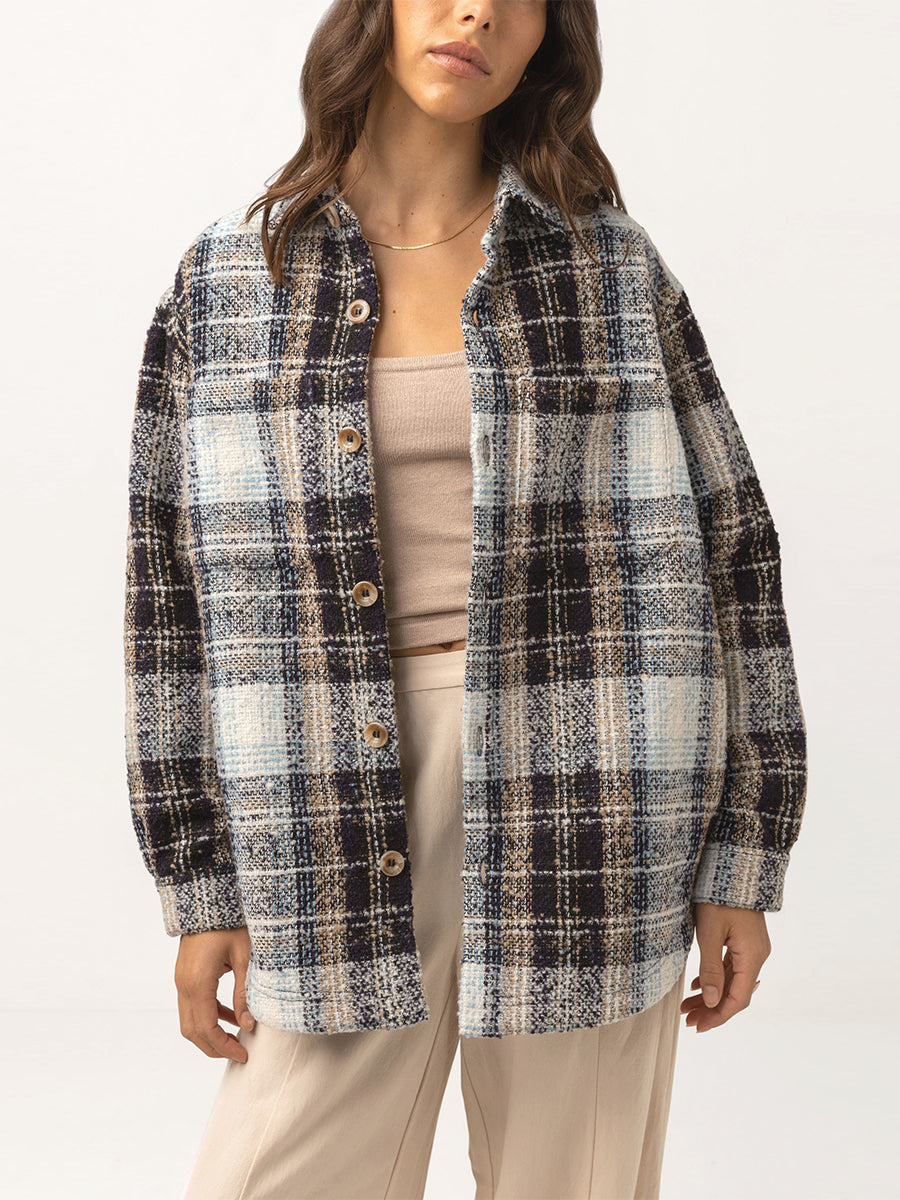 Sonnie Check Shirt Jacket - Blue