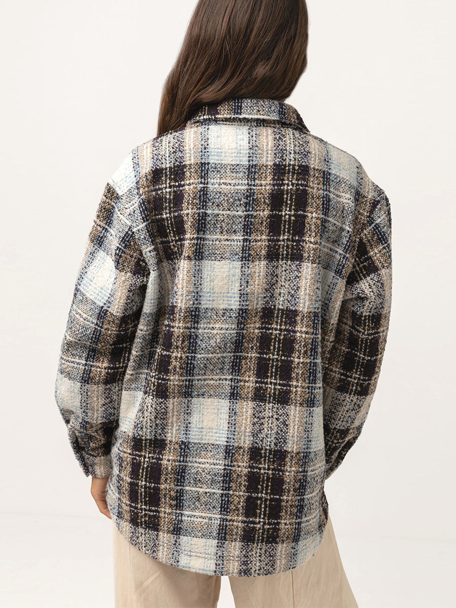 Sonnie Check Shirt Jacket - Blue