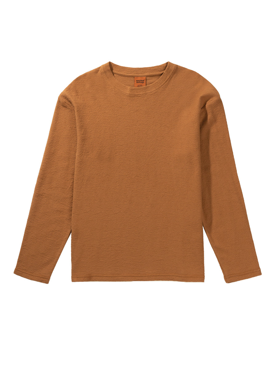 Textured Long Sleeve Tee - Brown