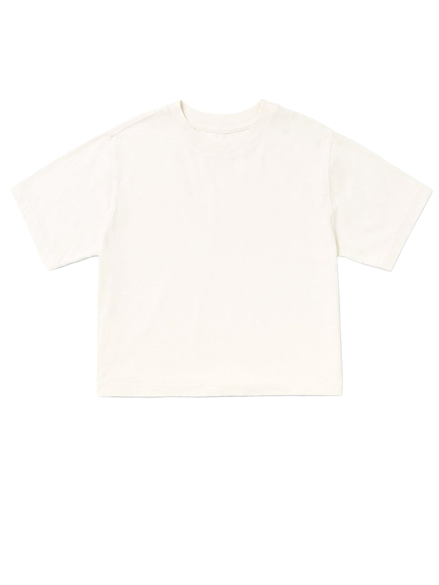 Relaxed Short Sleeve Crop Tee - Bone