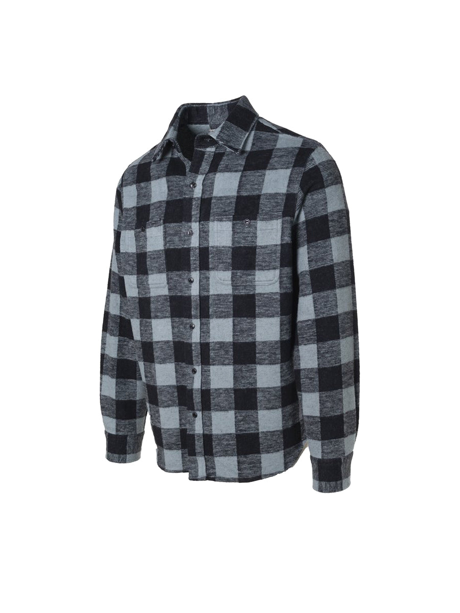 SH2240 Heavyweight Buffalo Check Flannel - Grey