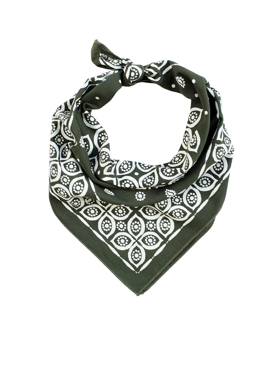 Eye Paisley Bandana - Olive
