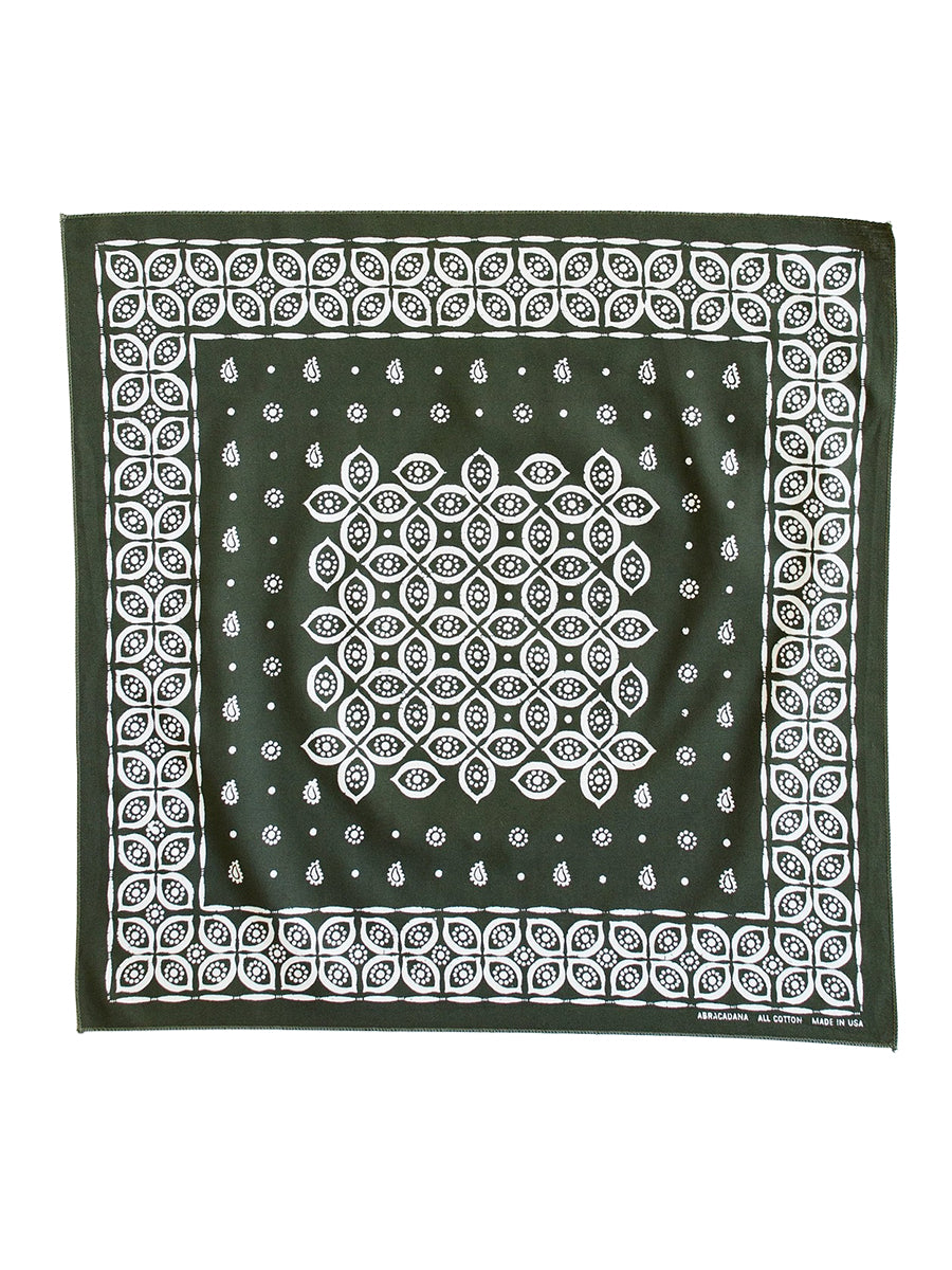 Eye Paisley Bandana - Olive