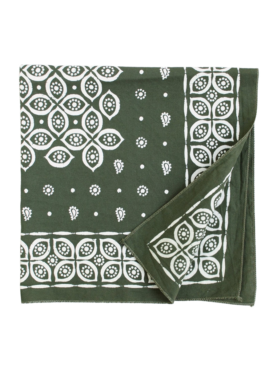 Eye Paisley Bandana - Olive