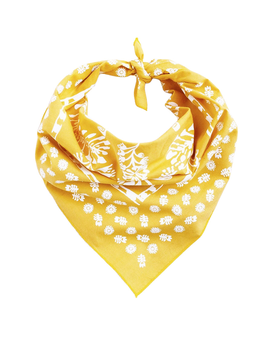 Floral Bandana - Golden Yellow