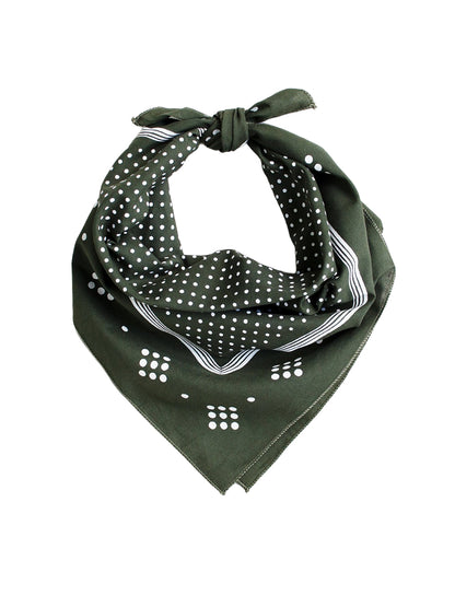 Polka Dot Bandana - Olive