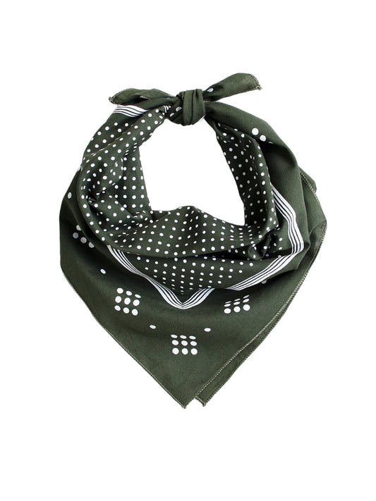 Polka Dot Bandana - Olive